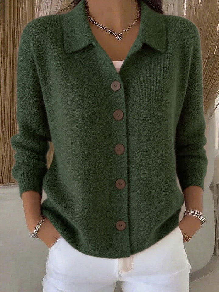 Damen nan Feinstrickjacke mit Hemdkragen und durchgehender Knopfleiste Shop Nory
