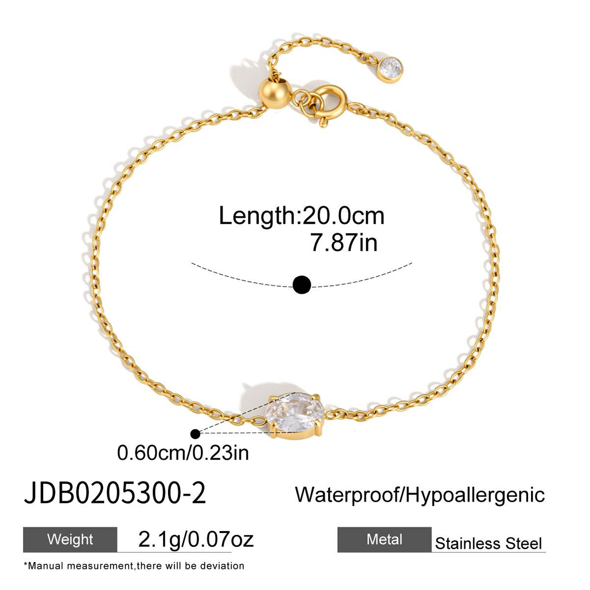 Damen Fußkettchen mit funkelndem Zirkonia und hypoallergenem Edelstahl Shop Nory