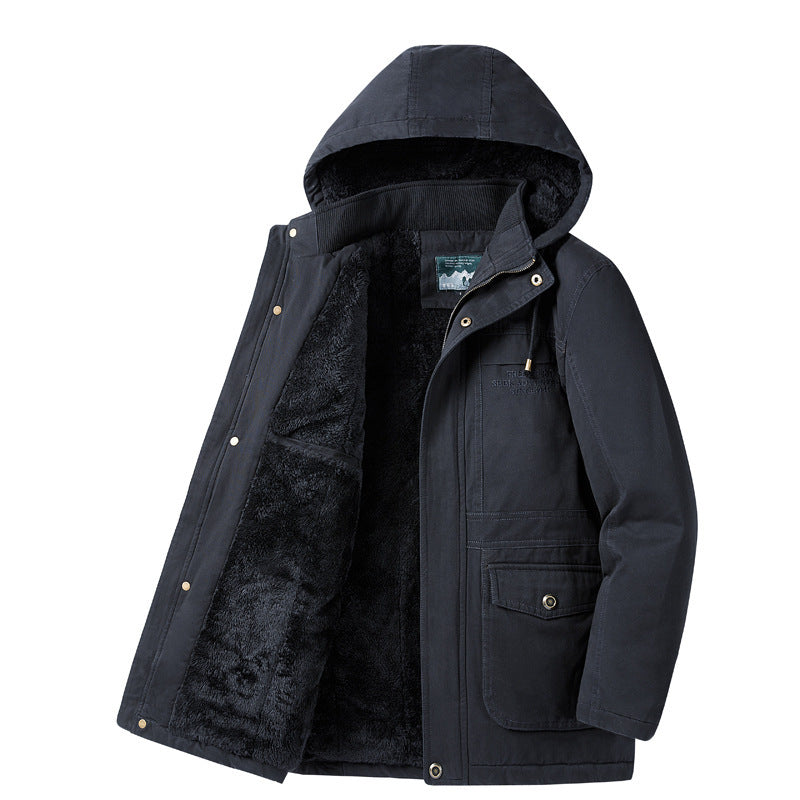 Herren Wattierte Winterparka mit Teddyfutter, Kapuze und robustem Canvas Shop Nory