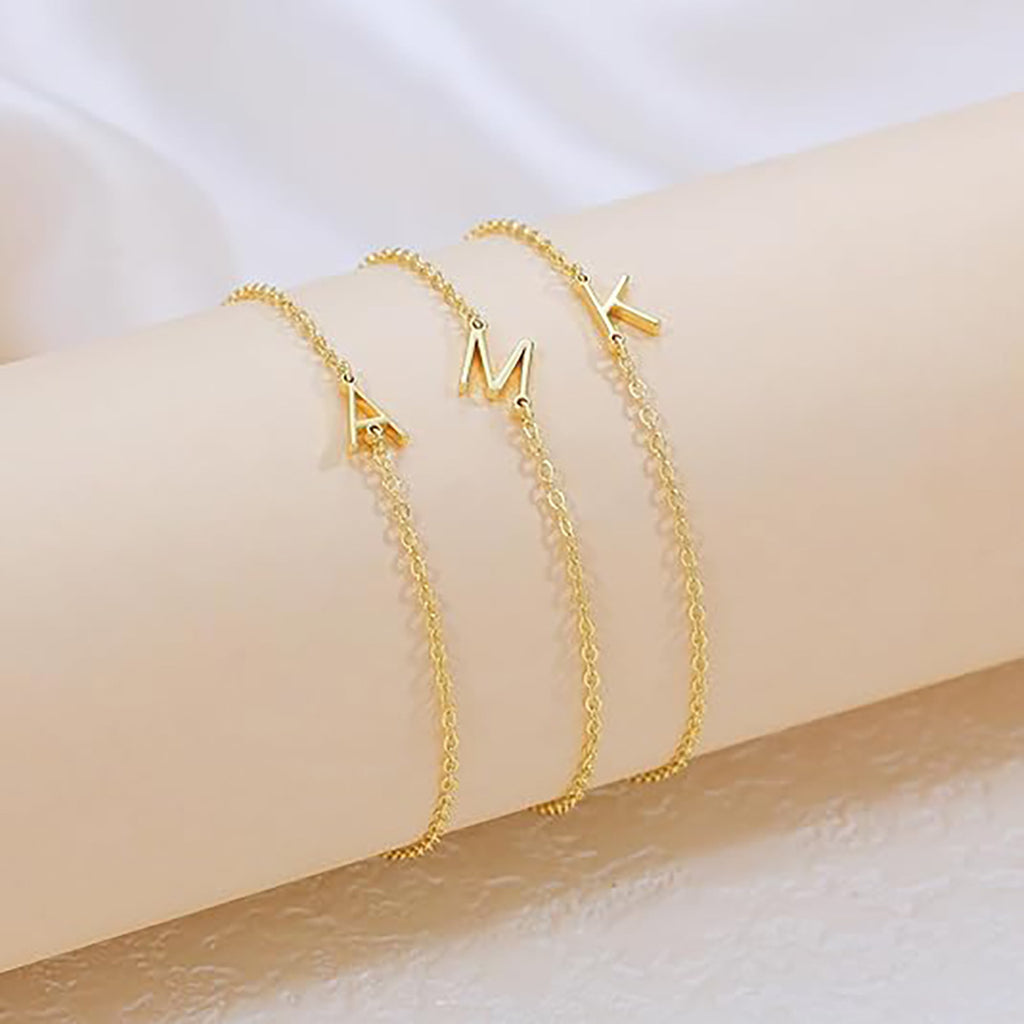 Damen Fußkettchen mit personalisiertem Anfangsbuchstaben und funkelndem Zirkonia-Detail Shop Nory
