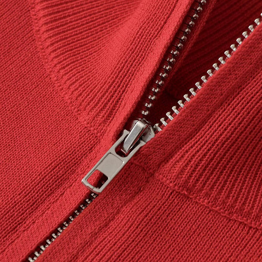 Damen Relaxter Halbzip-Feinstrickpullover mit Stehkragen und überschnittener Schulter Shop Nory