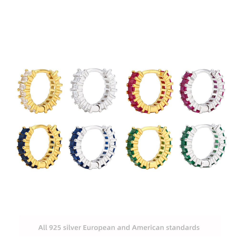 Damen Creolen mit tiefblauen Zirkonsteinen und luxuriösem Goldfinish Shop Nory