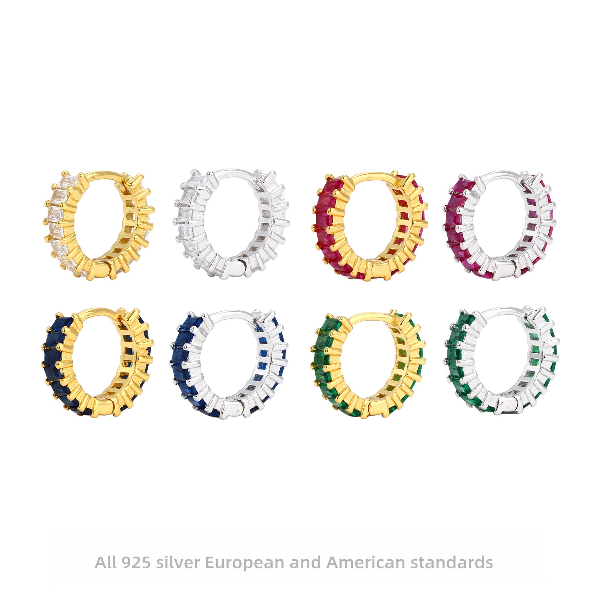 Damen Creolen mit tiefblauen Zirkonsteinen und luxuriösem Goldfinish Shop Nory