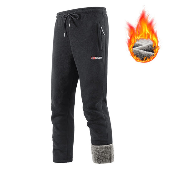 Herren Thermo-Fleece-Jogginghose mit Sherpa‑Bündchen, Kordelzug & Reißverschlusstaschen Shop Nory