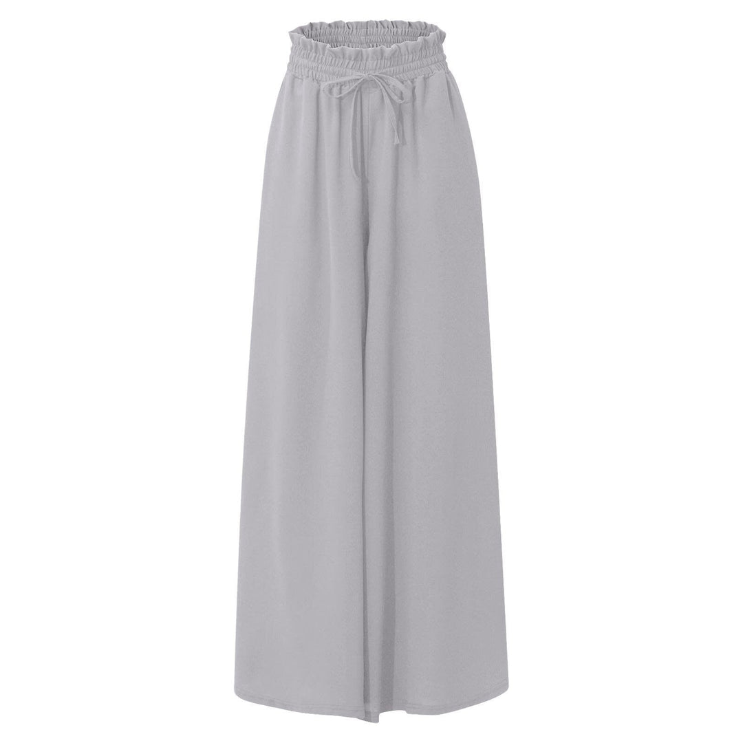 Damen Weite High-Waist-Hose mit elastischem Bund und praktischen Taschen