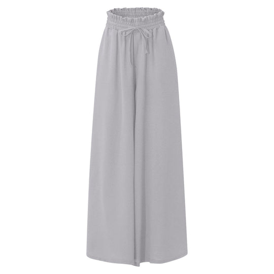 Damen Weite High-Waist-Hose mit elastischem Bund und praktischen Taschen