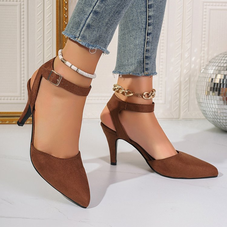 Damen elegante Sling-Pumps mit verstellbarem Knöchelriemen und modischem Absatz Shopnory