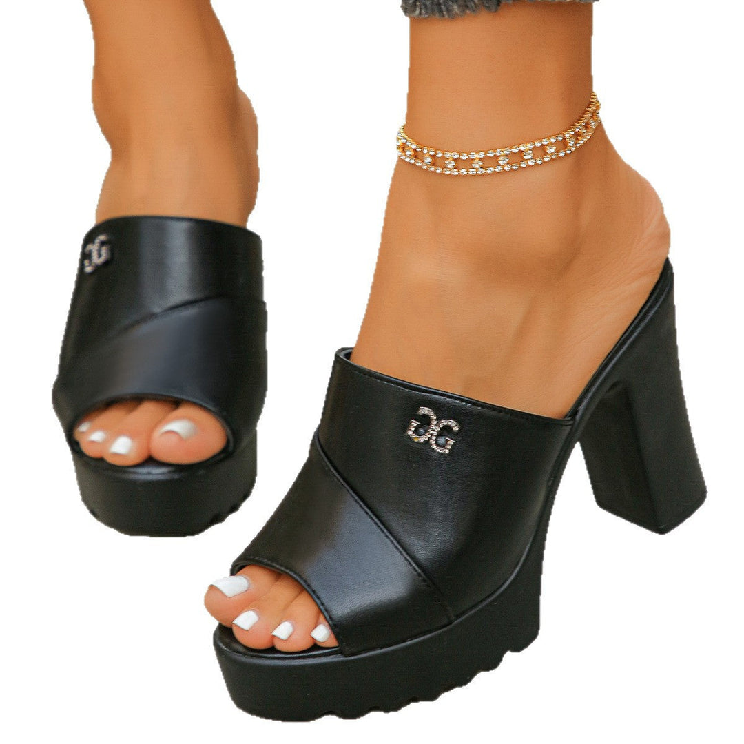 Damen Plateau-Mules mit eleganter Faltenoptik und hochwertigem Obermaterial