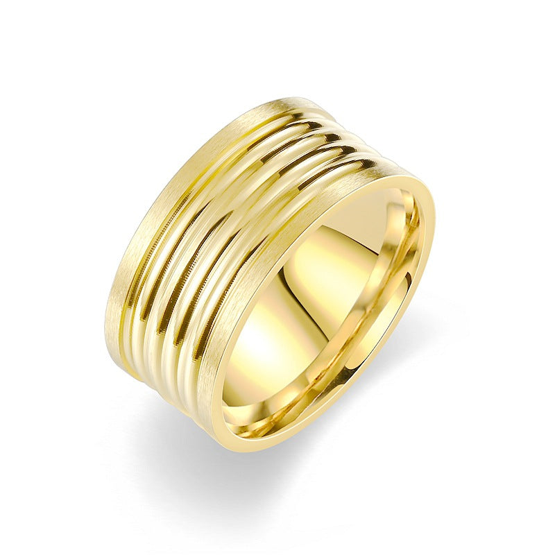 Herren Ring mit stilvollem rillierten Design Shop Nory