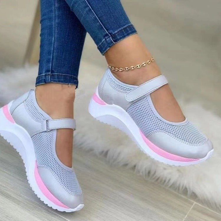 Damen Atmungsaktive Slip-on Sneakers mit verstellbarem Riemen