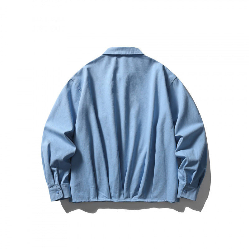 Unisex Boxy-Überjacke mit Hemdkragen, verdecktem Reißverschluss und weichem Fall Shop Nory