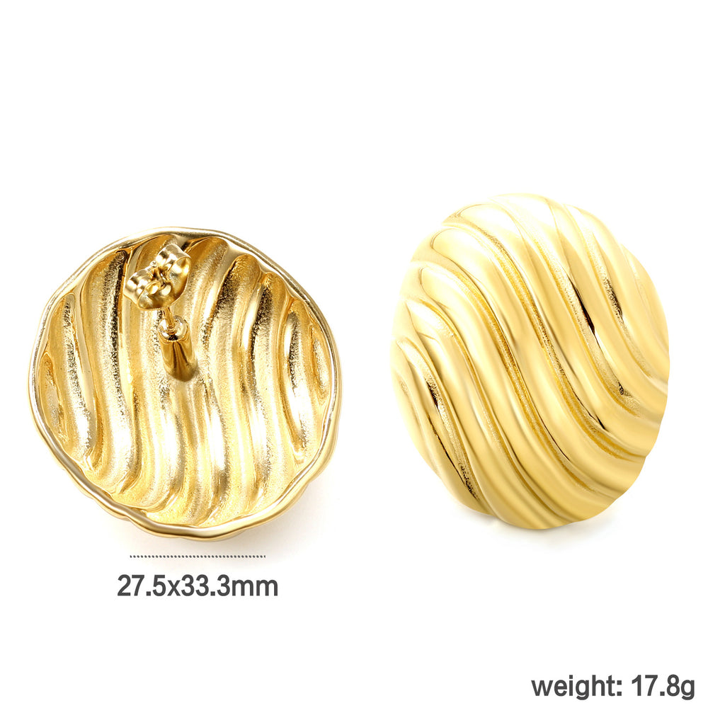 Damen moderne geschwungene Edelstahl-Ohrstecker Shop Nory