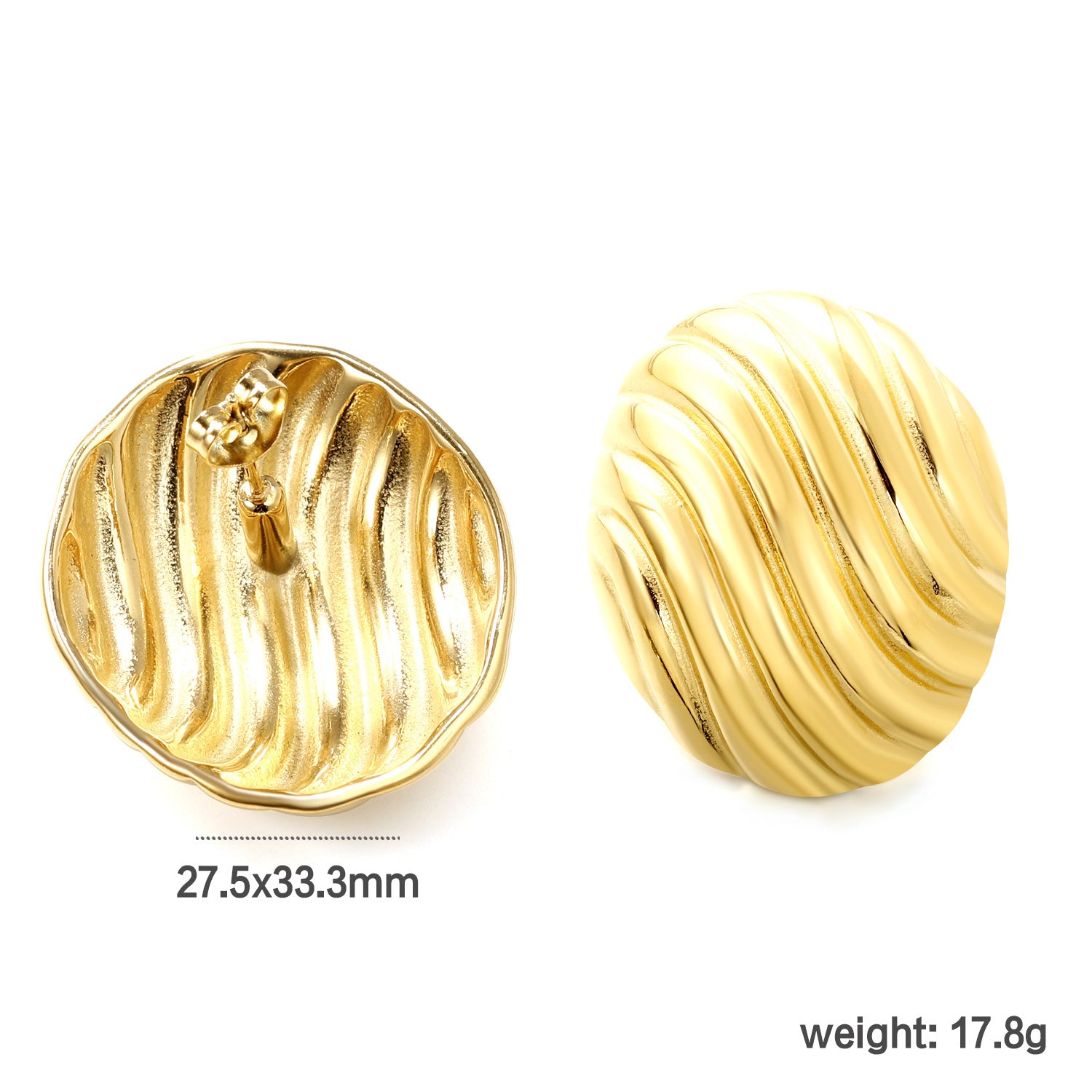 Damen moderne geschwungene Edelstahl-Ohrstecker Shop Nory