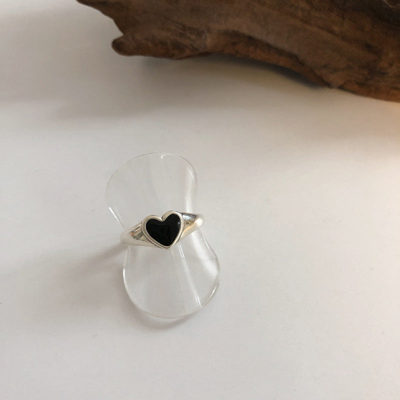 Damen Schmuckring mit herzförmigem Onyx Shop Nory