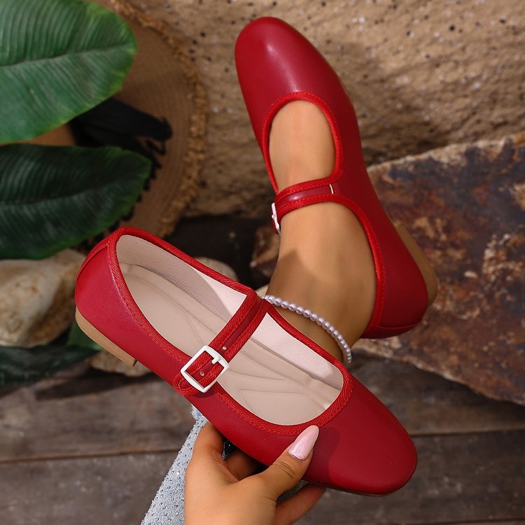 Damen Ballerinas mit modischem Schnallenverschluss und ergonomischer Fußbettung Shopnory