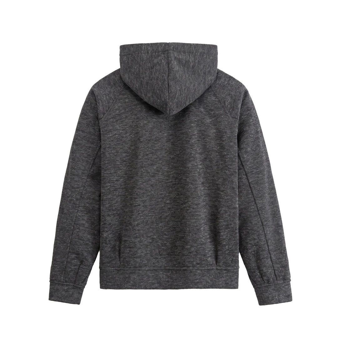 Unisex Kurz geschnittene Boxy-Kapuzenjacke aus Sweat mit Druckknopfblende und Eingrifftaschen Shop Nory