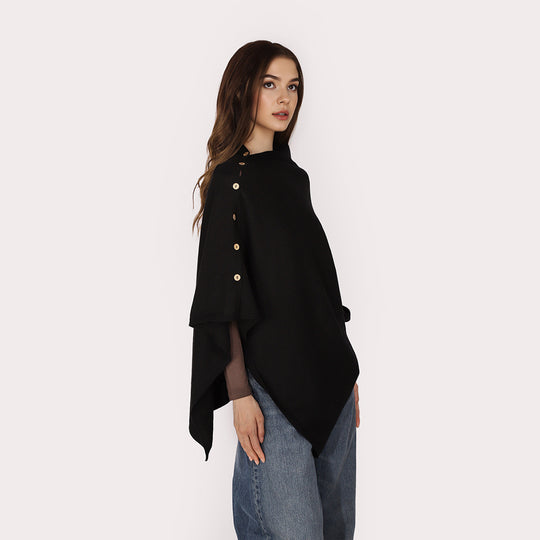 Damen Oversize-Orientalischer Jacquard-Überwurf mit Paisley‑Medaillon und Zierstich Shop Nory