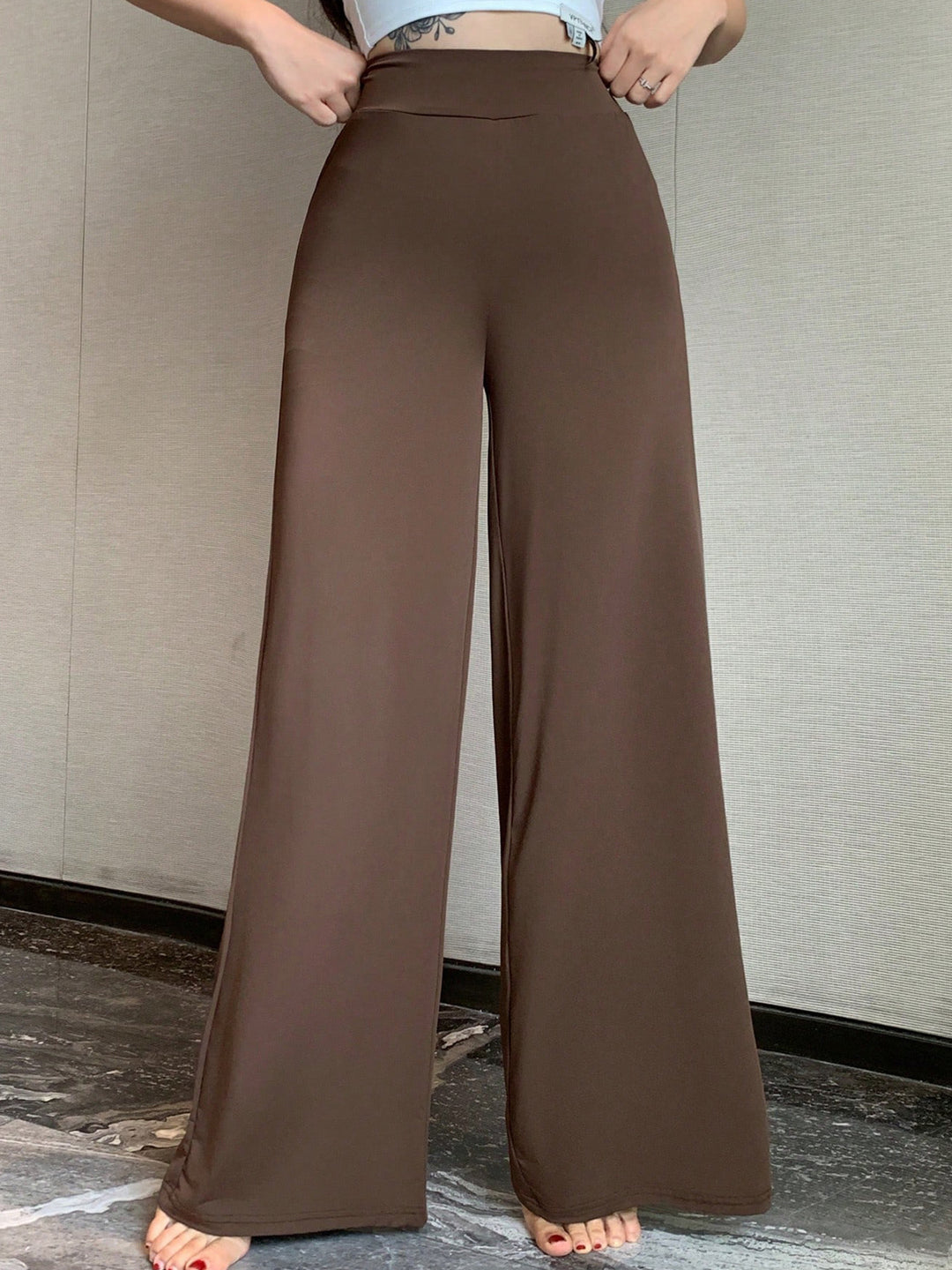 Damen Palazzohose mit hoher Taille und weitem Bein Shop Nory