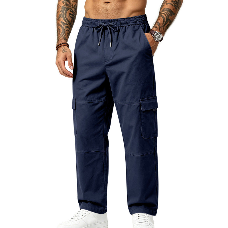 Herren locker geschnittene multifunktionale Cargohose aus Baumwollmischung mit Kordelbund Shop Nory