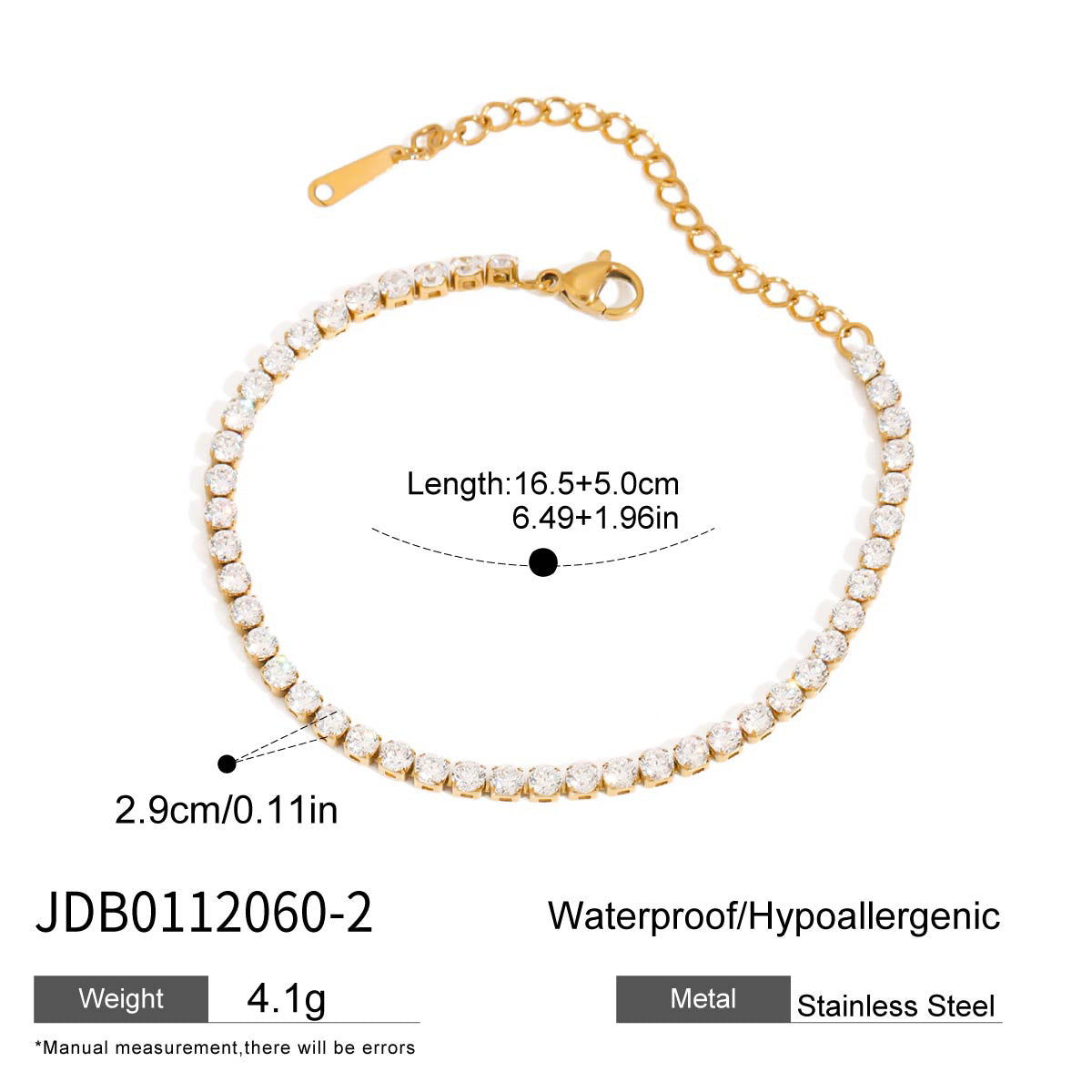 Damen Elegantes und hypoallergenes Armband aus Edelstahl mit Zirkonia Shop Nory