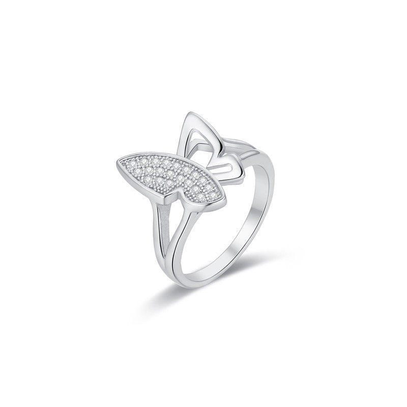 Damen eleganter Ring mit filigranem Schmetterlingsdesign Shop Nory