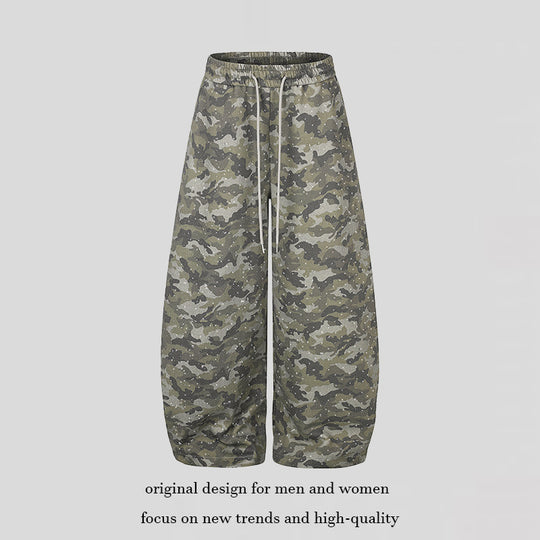 Damen Weite Camouflage-Sweathose mit Ballonbeinen und Tunnelzug Shop Nory