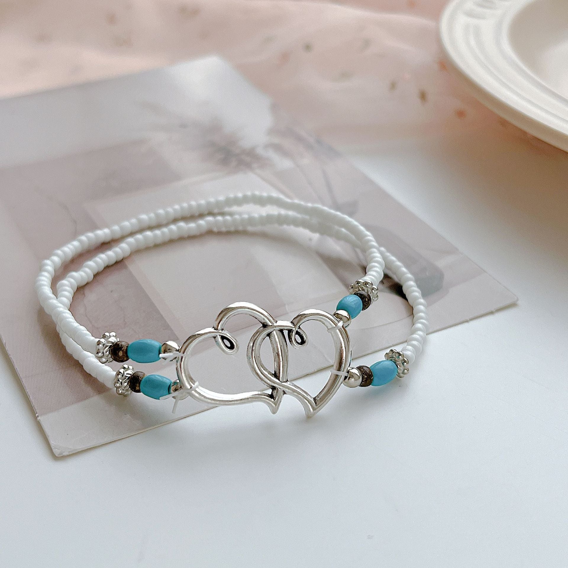 Damen Fußkettchen mit verspieltem Herzdesign und lebhaften Akzenten Shop Nory