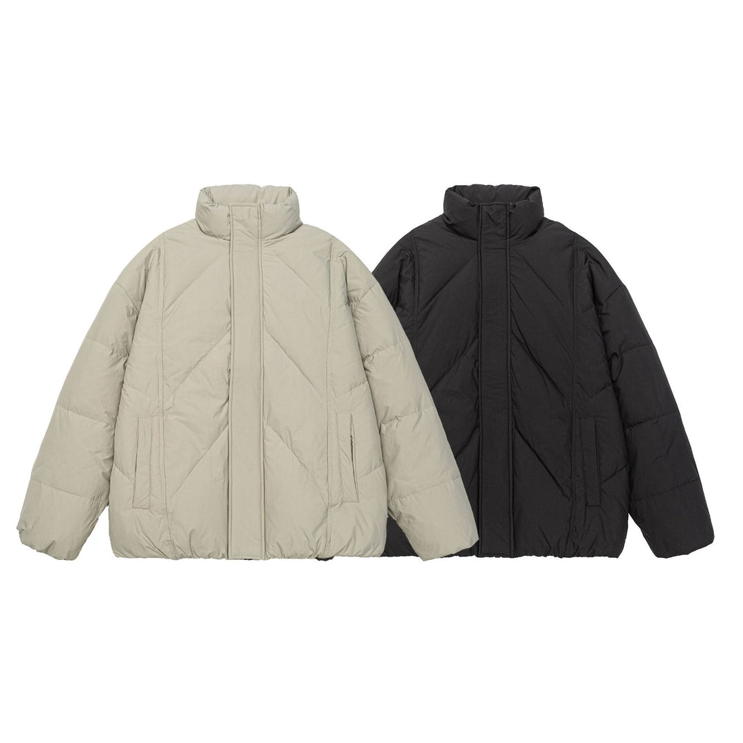 Unisex Oversized gesteppte Winterjacke mit hohem Stehkragen und verdecktem Reißverschluss Shop Nory
