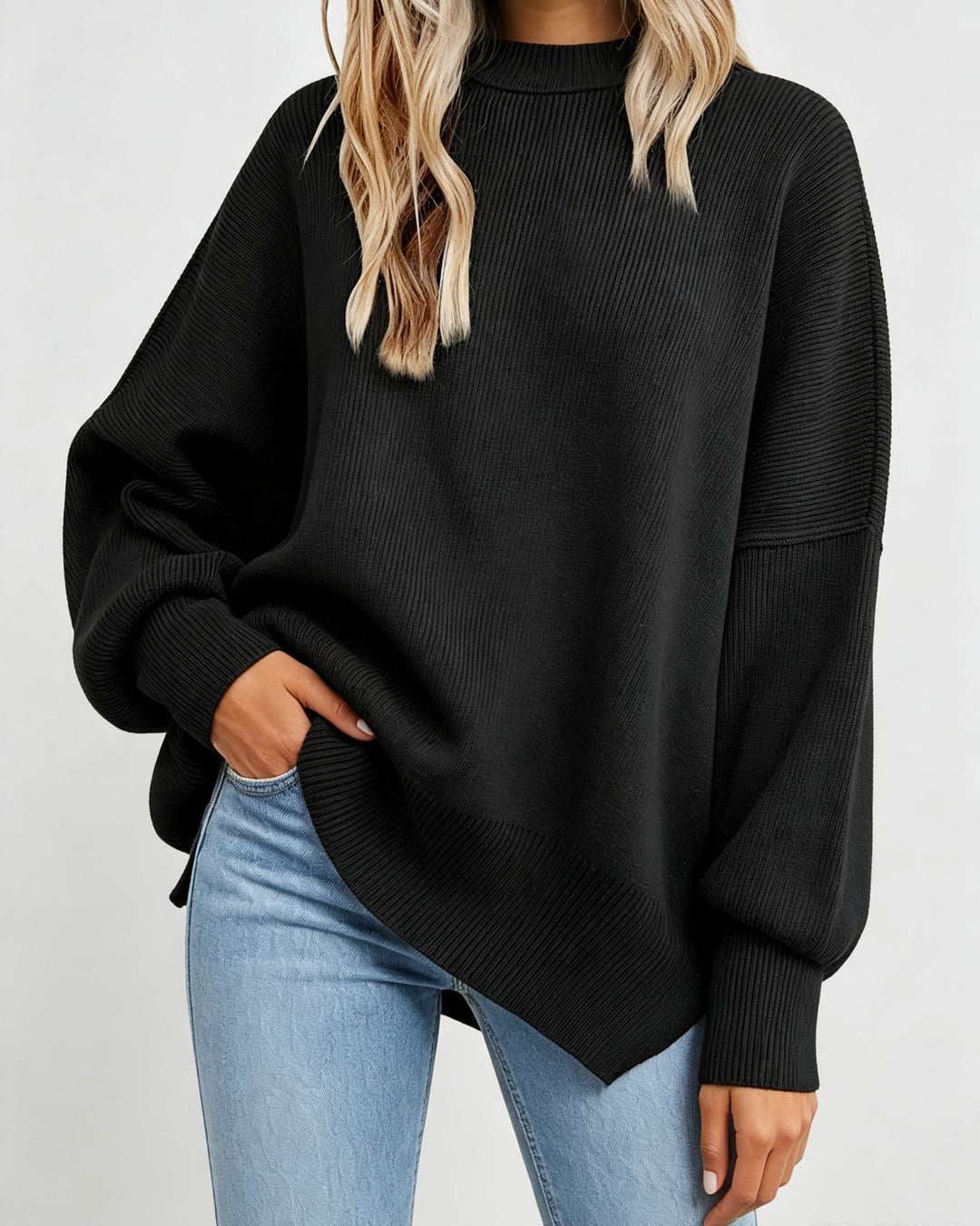 Damen Kastiger Feinstrickpullover mit asymmetrischem Zipfelsaum Shop Nory
