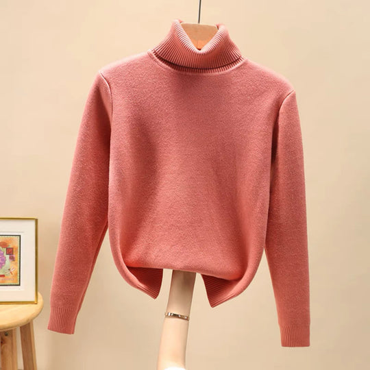 Damen Feinstrick-Rollkragenpullover mit wärmendem Innenfutter und schmaler Silhouette Shop Nory