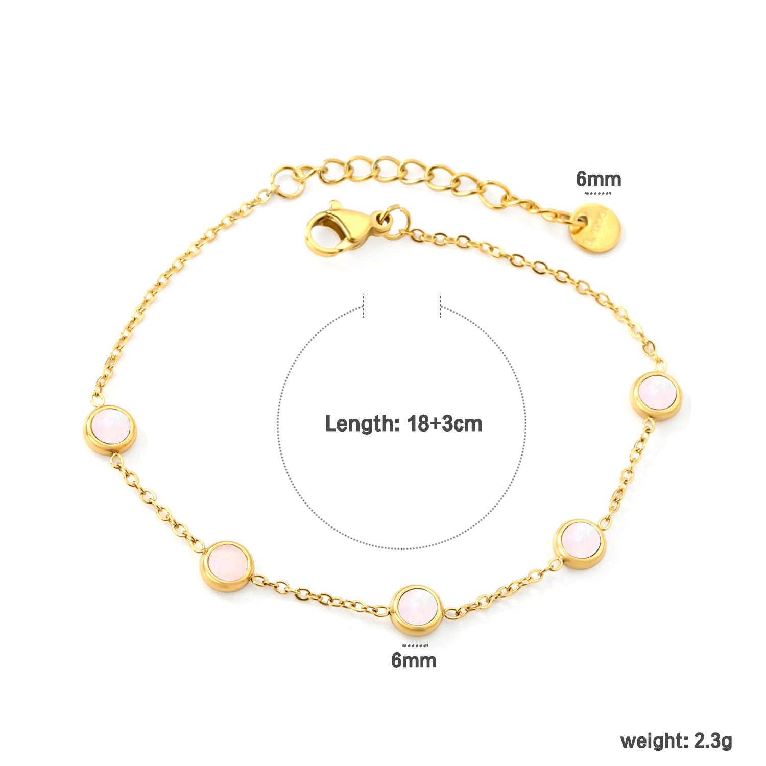 Damen Armband mit eleganten, eingefassten Edelsteinen Shop Nory