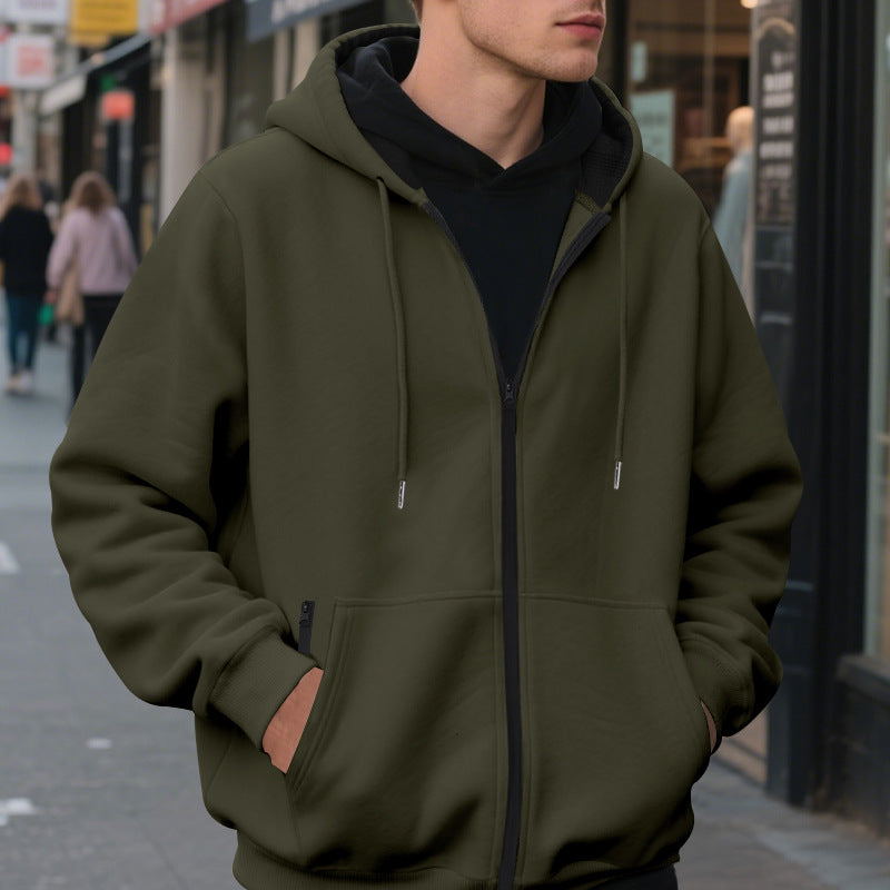 Herren Zip-Hoodie mit praktischen Taschen und atmungsaktiver Fleece-Innenausstattung