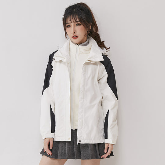 Damen zweilagige Outdoorjacke mit herausnehmbarer Fleece-Innenjacke und winddichter Membran Shop Nory