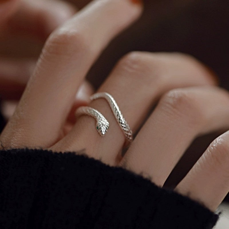 Damen Offener Ring mit kunstvollem Schlangen-Design Shop Nory