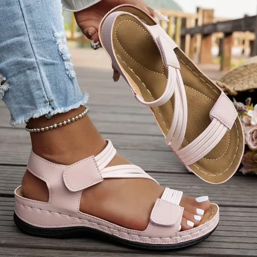 Damen Komfortable Sandalen mit verstellbaren Riemen und ergonomischem Fußbett