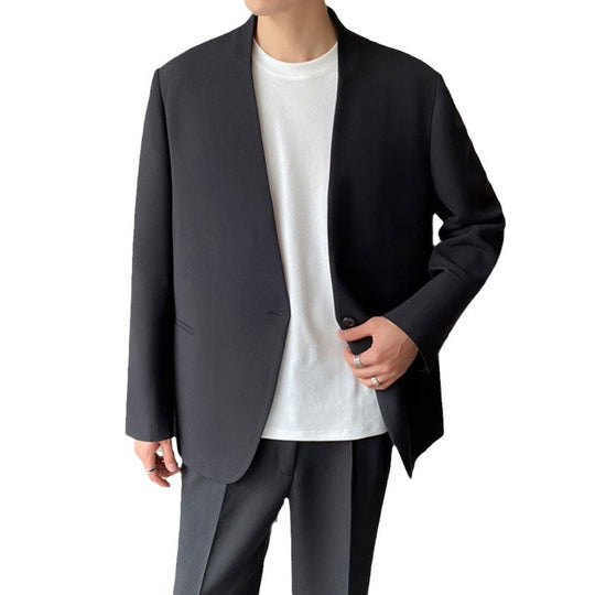 Herren Minimalistisches Kasten-Sakko und weite Bundfalten-Anzughose Shop Nory