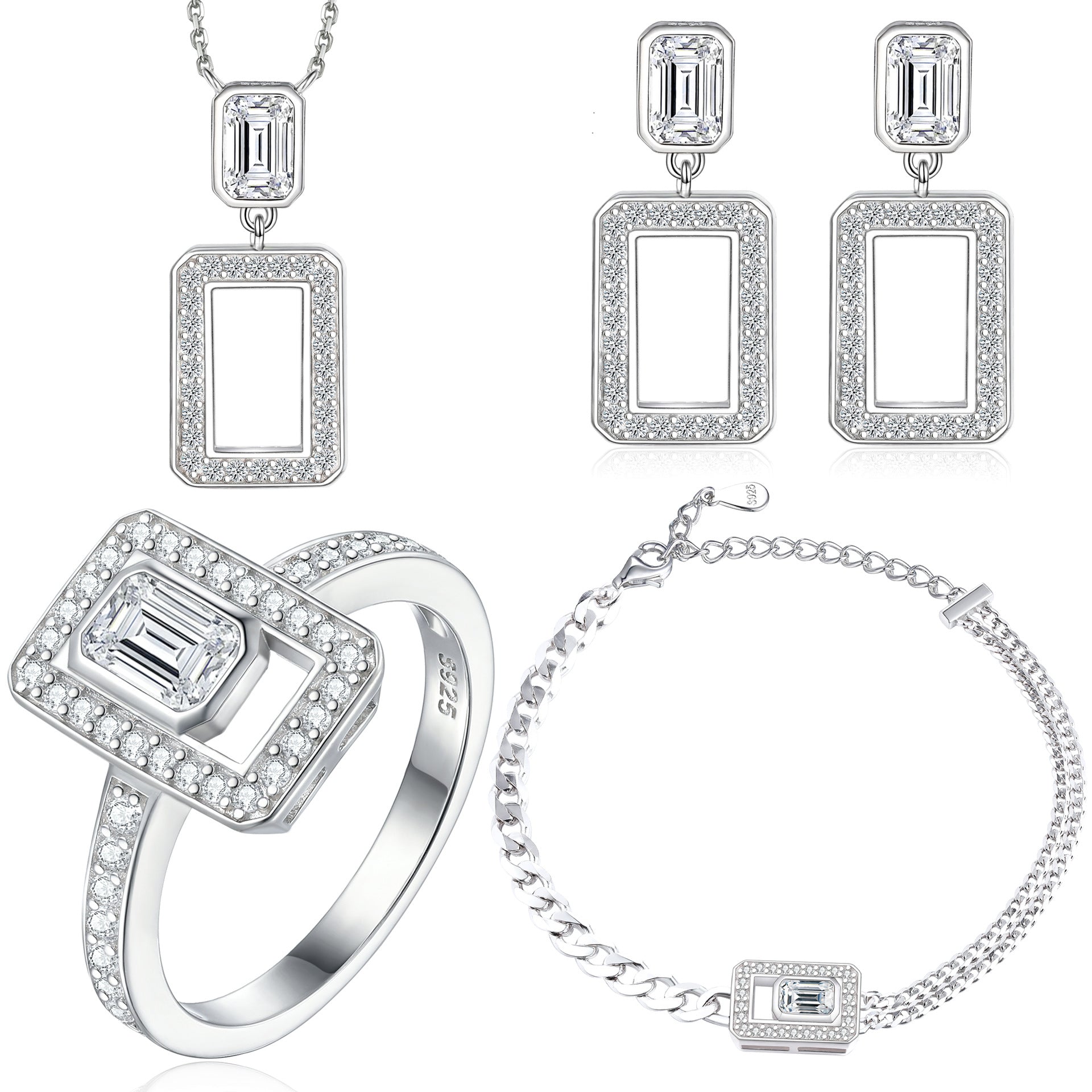 Damen Schmuckset mit elegantem Kreuz-Design und funkelnden Zirkonia Shop Nory