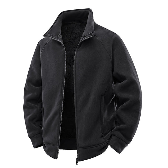 Herren Fleece-Thermojacke mit doppellagigem Teddy-Innenfutter und hohem Stehkragen Shop Nory