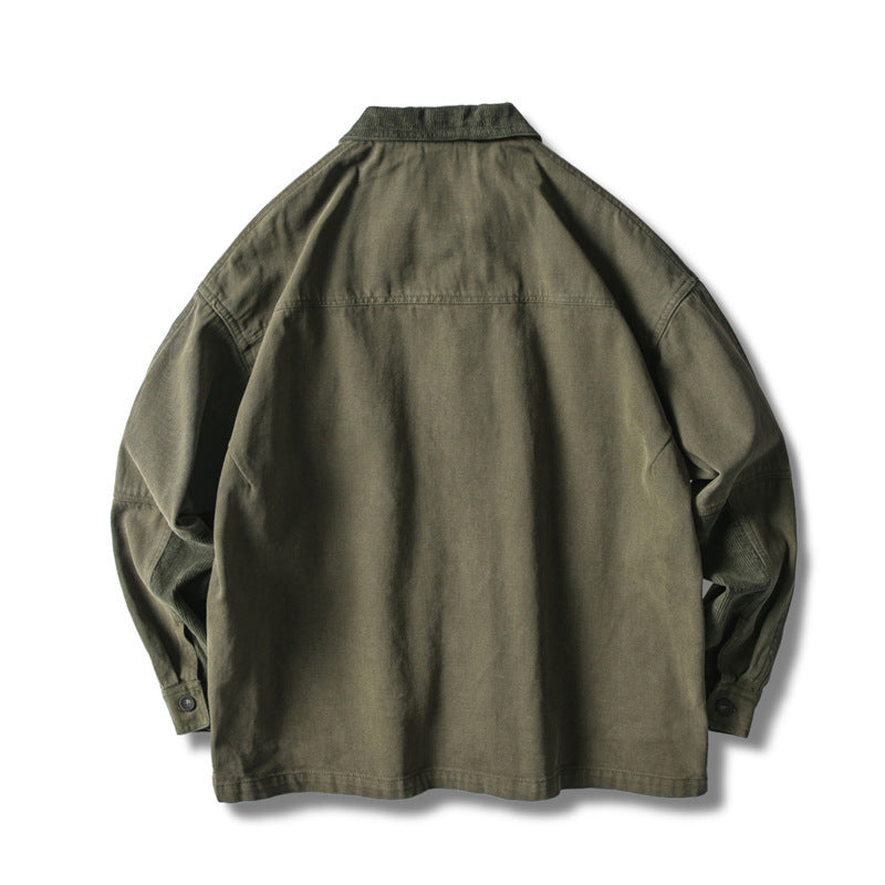 Herren Locker geschnittene Feldjacke im Workwear-Stil mit aufgesetzten Pattentaschen und Cordkragen Shop Nory