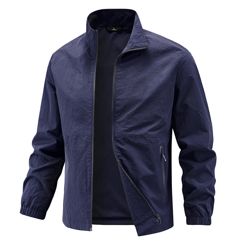 Herren Leichte technische Übergangsjacke mit Stehkragen atmungsaktivem Mesh-Futter und wasserabweisenden Reißverschlusstaschen Shop Nory