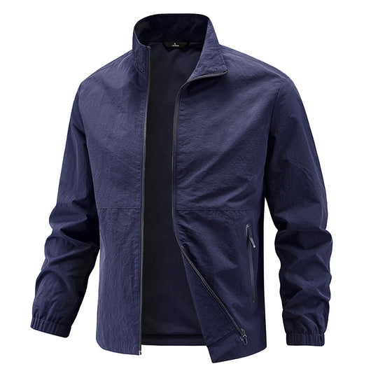 Herren Leichte technische Übergangsjacke mit Stehkragen atmungsaktivem Mesh-Futter und wasserabweisenden Reißverschlusstaschen Shop Nory