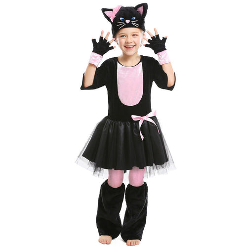Mädchen Katzenkostüm mit Schwanz und weichem Plüsch Shop Nory