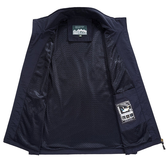 Herren Leichte atmungsaktive Outdoor-Utility-Weste mit Stehkragen, Reißverschlusstaschen und Mesh-Innenfutter Shop Nory