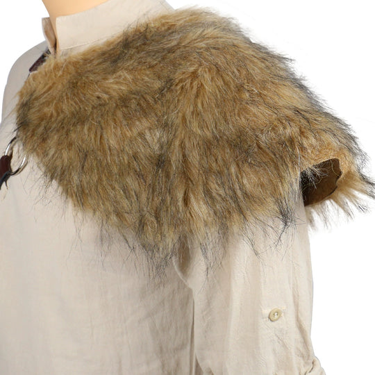 Herren dekoratives Leder‑Brustgeschirr mit abnehmbarem Kunstfell‑Schulterpolster Shop Nory