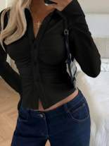 Damen Figurnahes Hemdshirt mit Raffung und taillierter Silhouette Shop Nory