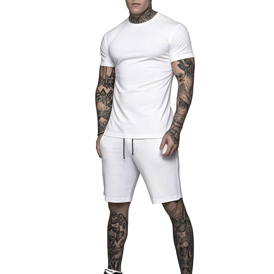 Herren Sportliches Kurzarm- und Shorts-Set mit kontrastierenden Details