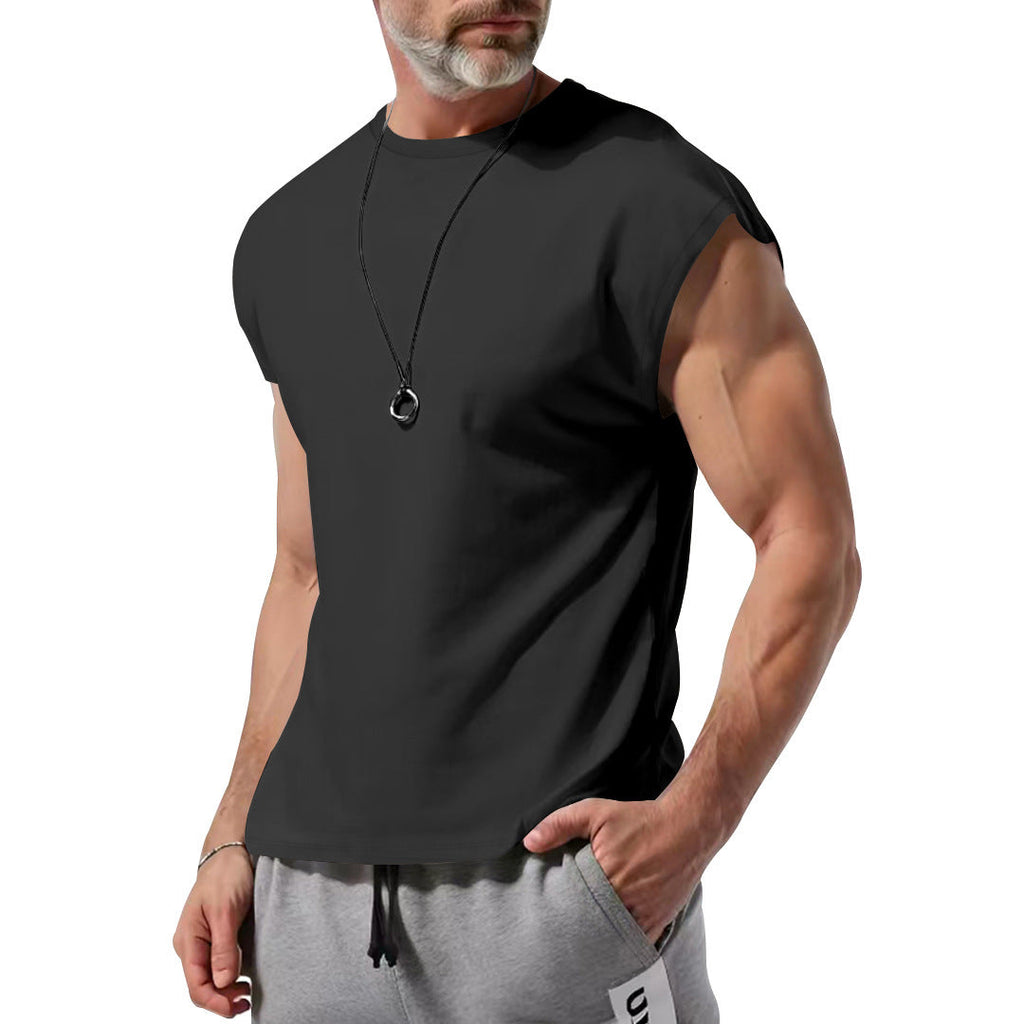 Herren schickes ärmelloses T-Shirt aus atmungsaktivem Baumwollmix