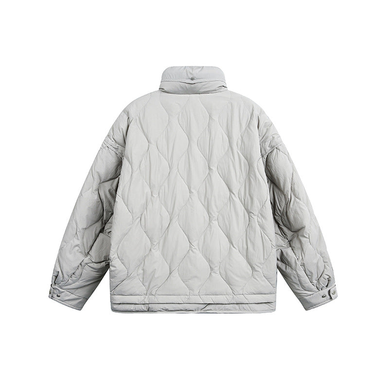 Damen Oversize gesteppte Jacke mit Stehkragen, Wellensteppung und Tunnelzug Shop Nory