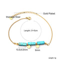Damen Armband mit funkelnden Karibikstein-Elementen aus hochwertigem Edelstahl und goldplattierten Akzenten Shop Nory