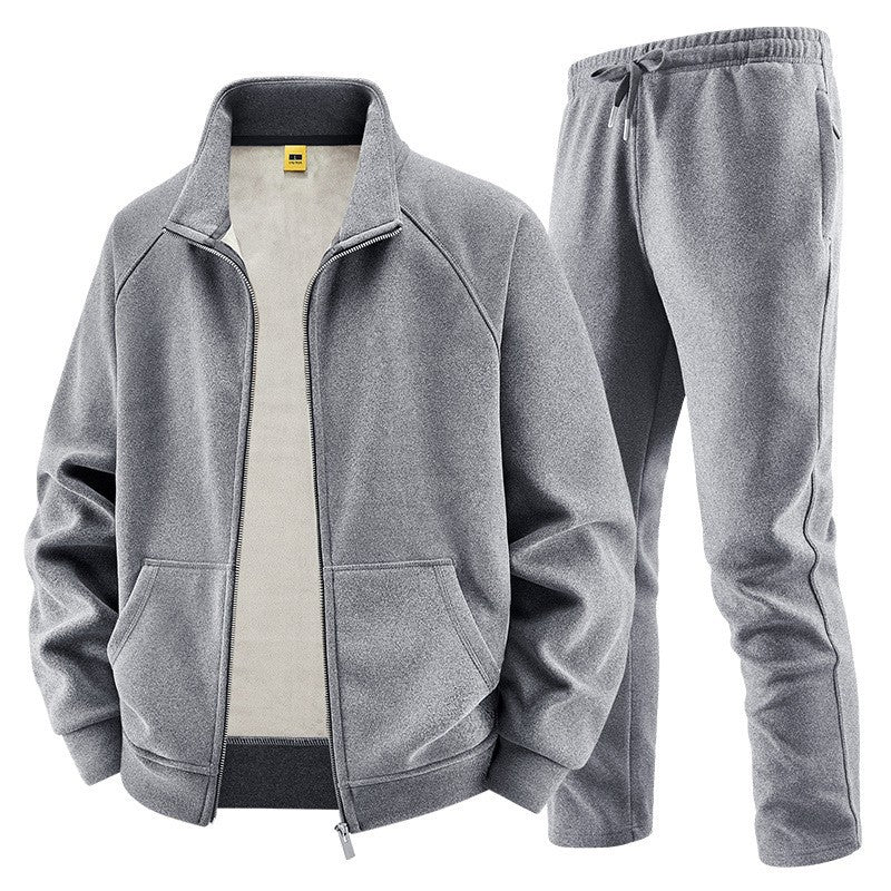 Herren Fleece-Trainingsset mit Stehkragen und Elastikbund Shop Nory